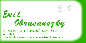 emil obrusanszky business card